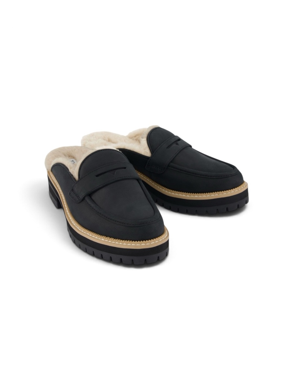 NEW Toms Cozy Cara Women's Faux Fur Lined Mules Black Sz 8.5